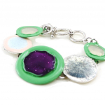 NOA [I9944] - Bracelet Cr&eacute;ateur 'Bora Bora' vert violet žalia