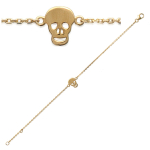 Les Tr&eacute;sors De Lily [J0847] - Bracelet Plaqu&eacute; Or 'T&ecirc;te de Mort' dor&eacute; - 8x10 mm