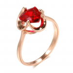 Kinel Red Cubic Elegant Rose Gold Rings Moteri&scaron;ki vestuvių papuo&scaron;alai 7 rožinio aukso spalvos