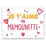 Les Tr&eacute;sors De Lily [A3619] - Magnet c&eacute;ramique 'Maman' blanc rose (Je t'aime ma Mamounette) - 8x6 cm įvairiaspalvis