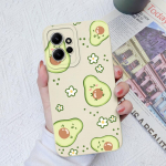 Gėlių dėklai, skirti Xiaomi Redmi Note 12 11 10 9 8 7 Pro Max Galinis dangtelis Mielas avokado mink&scaron;tas silikoninis fotoaparato apsauginis telefono fondas Redmi Coques Redmi Note 11T 5G mėlyna
