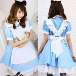 Moteri&scaron;ka Mėlyna Rožinė Alice Lolita Suknelė Prancūzi&scaron;ka Tarnaitė Kostiumai Anime Kostiumai Cosplay Vakarėlis