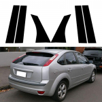 6vnt automobilio &scaron;oninio lango durelių statramsčio apdailos stulpelių lipdukai, skirti Ford Focus sedanui/hečbekui 2005 2006 2007 2008 2009 2010 2011-2014 m.