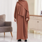 Musulmon Abaya Vientisa maldos suknelė su gobtuvu, smokinėjančiomis rankovėmis islamo drabužiai Moteri&scaron;ki Jilbab Dubai Saudo Arabijos juodas chalatas turki&scaron;kas kuklumas