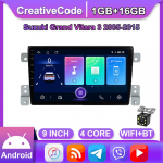 9 colių 2 Din automobilio radijas, skirtas Suzuki Grand Vitara 3 2005-2015 Multimedijos grotuvas su rėmeliu GPS navigacija Android Auto radijas 1+16GB