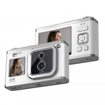 Andoer 2,88 colio ne&scaron;iojamasis skaitmeninis fotoaparatas, kompakti&scaron;kas fotoaparatas 50 MP 4K Ultra HD 16x priartinantis automatinis fokusavimas balta