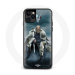 Coque pour Iphone 11 Vikings S&eacute;rie Saison 6 Ragnar Lothbrok logo V Ep&eacute;e Gris Fond Brouillard