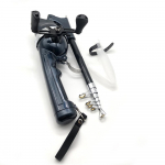 Atnaujintas dvigubos rankenos teleskopinis me&scaron;kerės ne&scaron;iojamas sulankstomas me&scaron;kerykotis su nerūdijančio plieno skraidančia rite, skirta žvejybai lauke Double Handle