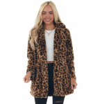 Rudens ir žiemos leopardo ra&scaron;tais moteri&scaron;kas mados temperamento imitacinis kailis Laisvas pliu&scaron;inis paltas XXXL leopardo ra&scaron;to spalva