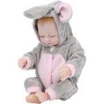 Mini Reborn Dolls Mink&scaron;tas Silikonas Realisti&scaron;kas užmerkiantis akis Kūdikių Lėlės Dovana vaikams Suaugusiesiems 29cm,Girl close the eyes pilka/rožinė