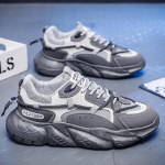 Vyri&scaron;ki kvėpuojantys tinkliniai laisvalaikio batai Vasariniai vulkanizuoti sportbačiai storu padu universalūs bėgimo sportbačiai kasdieniai sportiniai batai paauk&scaron;tinti seni tėtis batai banga 42