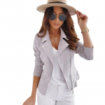 Moteri&scaron;ka suvarstoma odinė striukė Slim Fit pavasario rudens striukė Motociklininko striukė su užtrauktuku