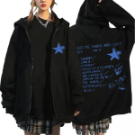 Hit Me Hard and Soft 2024 Turo užsegami &scaron;varkai Rudens Žiemos Kasdieniai vilnoniai užtrauktuku užsegami džemperiai Hip Hop vir&scaron;utiniai drabužiai Kardiganas Unisex gatvės drabužiai S juoda