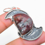 Lake Superior Agate 925 Sterling Silver Jewelry Pendant 2.25 h5j59