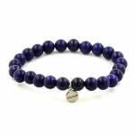 Pierres et Min&eacute;raux. Bracelet Perles Lapis Lazuli 8 mm. Fabriqu&eacute; en France.