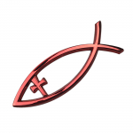 Religinis kryžius Automobilio langų lipdukai Vandeniui atsparus Jėzaus žuvies ženkliukas Krik&scaron;čioni&scaron;kas Ichthys žuvies lipdukas ne&scaron;iojamiesiems kompiuteriams, &scaron;aldytuvams