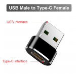 C tipo USB OTG adapteris USB C ki&scaron;tukinis į mikro USB lizdas kabelio keitikliai, skirti Macbook Samsung S10 Huawei USB prie c tipo OTG USB to Type C juoda