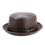 Naujas Mados Vyri&scaron;kas Juodos Odos Trilby Skrybėlė Vyri&scaron;ka Fedora Kepurė Retro Moterų Rudens Prekinio Ženklo Porkpie Kepurės Vyri&scaron;kos Vintažinės Džiazo Skrybėlės 56-58cm ruda