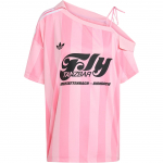Adidas Originals SS25 Atvirų pečių Džersis Mada Patogus trumpomis rankovėmis Futbolo mar&scaron;kinėliai Moteri&scaron;ki vir&scaron;utiniai drabužiai Rožinis &Scaron;viesiai rožinis KD2277 L