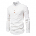 Vyri&scaron;ki verslo mar&scaron;kiniai Slim Fit stovima apykakle Lengva kvėpuojanti stilingi ilgomis rankovėmis vyri&scaron;ki mar&scaron;kiniai 4XL pilka
