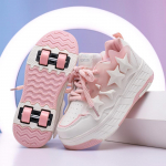 Vaikų keturių ratukų sportiniai batai Ritinėjimui vaik&scaron;čiojimo batai Vaikų sportiniai batai Ritinėjimui sportbačiai 29 rožinė