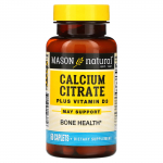 Mason Natural, kalcio citratas su vitaminu D3, 60 kapsulių