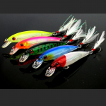 5 vnt. Hengjia plunksnuotas kabliukas Lifelike Minnow žvejybos masalas 3D Eyes kietas plastikinis masalas 5pc sent as picture