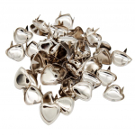 50 vnt. &bdquo;Pasidaryk pats&ldquo; Love Heart Metalinės kniedės, smeigės, skirtos krep&scaron;iams, drabužiai, kepurės, dekoras 10mm sidabras