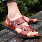 Odiniai sandalai Vasariniai batai Vyri&scaron;ki, kvėpuojantys laisvalaikio batai Plok&scaron;tūs vaik&scaron;čiojimo sandalai Vyri&scaron;ka avalynė 40 beige