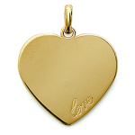 Les Tr&eacute;sors De Lily [C7262] - Pendentif Plaqu&eacute; Or 'Love ' dor&eacute; - 27x31 mm (&agrave; Graver)
