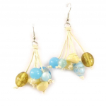 Les Tr&eacute;sors De Lily [D0672] - Boucles Cr&eacute;ateur 'Murano Folies' Bleu / Beige mėlyna