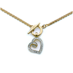 Les Tr&eacute;sors De Lily [D7985] - Collier Plaqu&eacute;-Or 'Baby Love' blanc dor&eacute; - 15x17 mm
