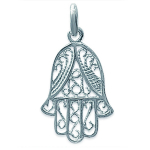 Les Tr&eacute;sors De Lily [E2231] - Pendentif Argent 'Main Fatma' argent&eacute; - 14x19 mm sidabras