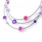NOA [H9086] - Collier Cr&eacute;ateur 'Les Acidul&eacute;s' bleu rose