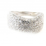 Bague Argent 'D&eacute;esse' blanc argent&eacute; (rhodi&eacute;) - 9 mm