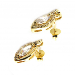 Les Tr&eacute;sors De Lily [M6691] - Boucles Plaqu&eacute; Or 'Sissi' blanc auksas