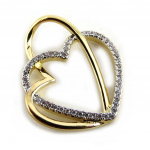 Les Tr&eacute;sors De Lily [N1828] - Pendentif Plaqu&eacute; Or 'Gorgeous Love' blanc dor&eacute; auksas