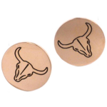 Les Tr&eacute;sors De Lily [Q1029] - Boucles cr&eacute;ateur Acier 'Boho' dor&eacute; ros&eacute; (cr&acirc;ne de bison)- 11 mm ry&scaron;kiai rožinė