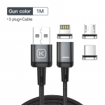 KUULAA magnetinio įkrovimo kabelis Greitas įkrovimas USB tipo C kabelis Magnetas Micro USB duomenų įkrovimo laidas Telefono kabelis skirtas iPhone USB laidui 3+plug 1M