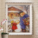 Deimantinė tapyba 5d žiemos peizažas &bdquo;pasidaryk pats&ldquo; viso kvadrato deimantinis siuvinėjimas kryželiu medžio namų dekoras Full Round (20X30CM)