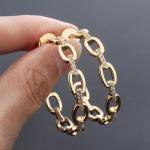 WWJ klasikiniai aukso spalvos papuo&scaron;alų inkrustacijos cirkonio žiediniai auskarai auksas