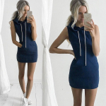 Seksuali Moterų Boho vasaros gobtuvu Bodycon berankovių Seksuali vakarėlio kokteilinė mini suknelė L