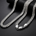 POMOiii gryno 925 sidabro karoliai vyrams 6 mm 10 mm grandinės karoliai Collier 20/24 colių Choker madingi vyri&scaron;ki papuo&scaron;alai aksesuarai dovanos 6mm/60cm