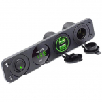 4 viename automobilinis įkroviklis Dvigubas USB įkroviklis 4,2 A voltmetro 12 V maitinimo lizdo įjungimo-i&scaron;jungimo jungiklis, skirtas valčių RV sunkvežimių kemperiams