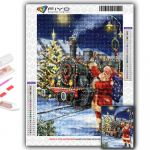 5D &bdquo;pasidaryk pats&ldquo; deimantų tapyba Kalėdų eglutės Kalėdų senelio sniego senelio siuvinėjimo kryželiu mozaika Full Round 20X30CM