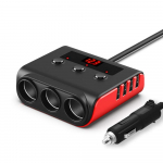 Automobiliniai įkrovikliai 100 W didelio galingumo įkrovimo adapteris 3 lizdų maitinimo skirstytuvas 12/24V su 4 USB prievadais LED ruda