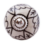 Les Tr&eacute;sors De Lily [A3134] - Bouton meuble c&eacute;ramique 'Boho' gris noir argent&eacute; - 60x40 mm pilka