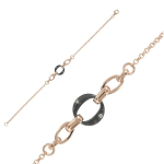 Les Tr&eacute;sors De Lily [R5002] - Bracelet Argent 'Chor&eacute;graphie' noir ros&eacute; (c&eacute;ramique) - 12 mm