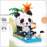 93018 Gyvūnų pasaulis Panda Sun Sand Beach mobiliojo telefono stovas &bdquo;pasidaryk pats&ldquo; mini deimantiniai blokeliai, plytos, statybinis žaislas vaikams be dėžutės