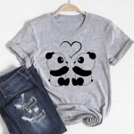 Lai&scaron;kų stiliaus tendencijos mar&scaron;kinėliai Top Fashion mar&scaron;kinėliai Drabužiai 90s Sweet Panda Kasdieniai trumpomis rankovėmis Moteri&scaron;ki spausdinti Moteri&scaron;ki grafiniai mar&scaron;kinėliai S